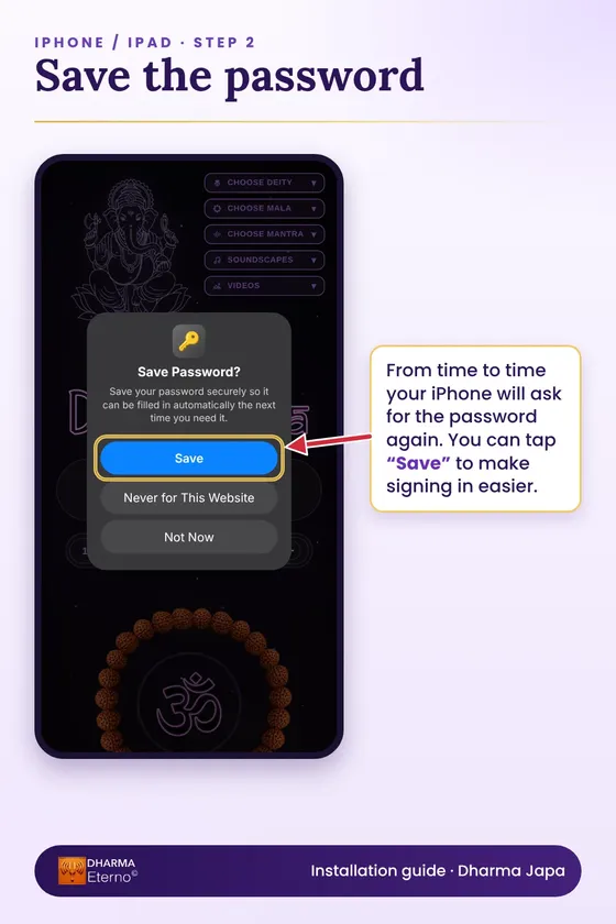 iPhone and iPad installation, step 2